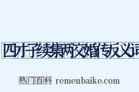 四才子续集两交婚传反义词是什么意思的图片